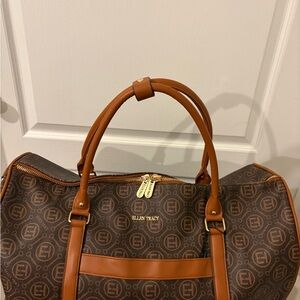 Ellen Tracy Brown and Tan Travel Bag